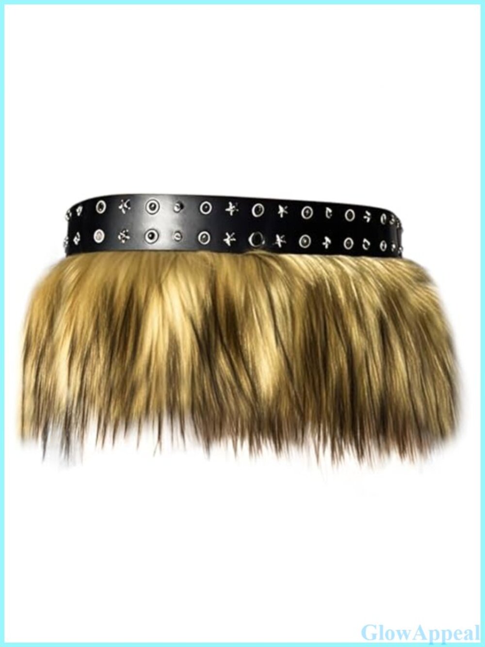 Faux Fur Wide Waist Belt PU Leather Western Cosplay Costume